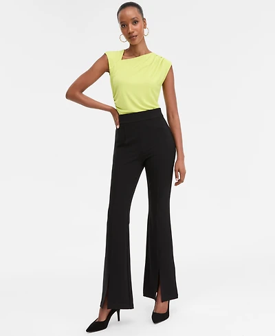 I.n.c. International Concepts Women's Ponte-Knit Slit-Hem Flare Pants, Macy's Exclusive
