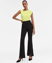 I.n.c. International Concepts Women's Ponte-Knit Slit-Hem Flare Pants, Macy's Exclusive