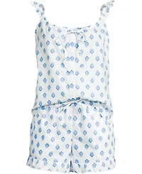 Lands' End Women's Poplin 2 Piece Pajama Set - Tank Top and Shorts