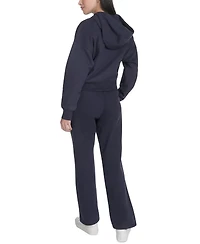 Calvin Klein Women's Fleece Crop Zip-Front Long-Sleeve Hoodie