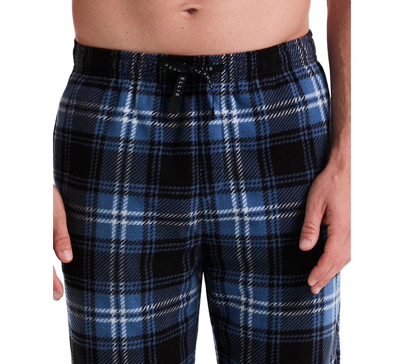 Perry Ellis Portfolio Men's Buffalo Plaid Fleece Pajama Pants