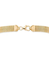 Woven Classic Squared Box Chain Link Bracelet in 10k Gold