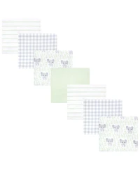Hudson Baby Cotton Flannel Receiving Blankets 7pk, Leafy Elephant, One Size