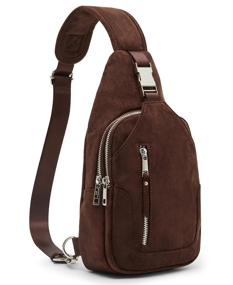 Madden Girl Brooke Suede Zipper Belt Bag