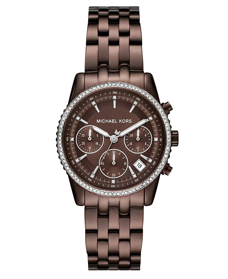 Michael Kors Women's Bryant Chronograph Brown Stainless Steel Watch, 35mm