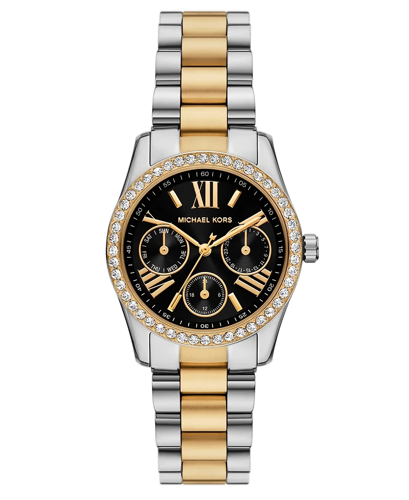 Michael Kors Women's Lexington Lux Multifunction Two-Tone Stainless Steel Watch, 34mm