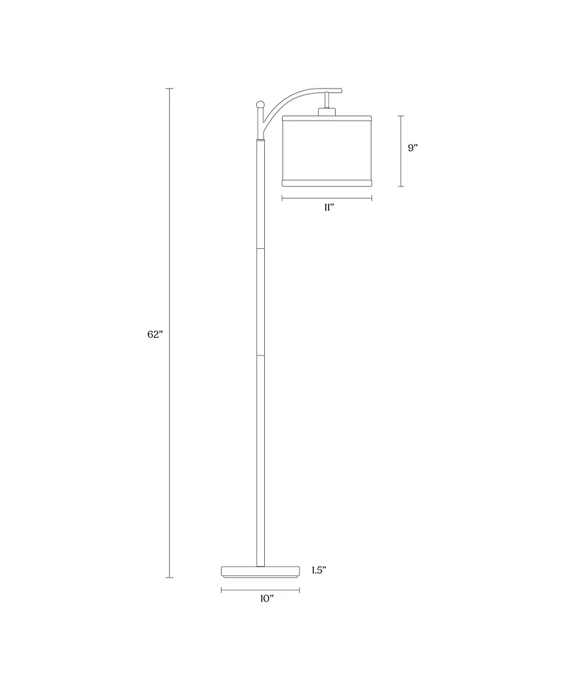 Montage 62" Led Arc Floor Lamp with Hanging Drum Shade