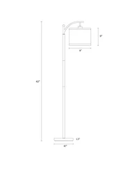 Montage 62" Led Arc Floor Lamp with Hanging Drum Shade