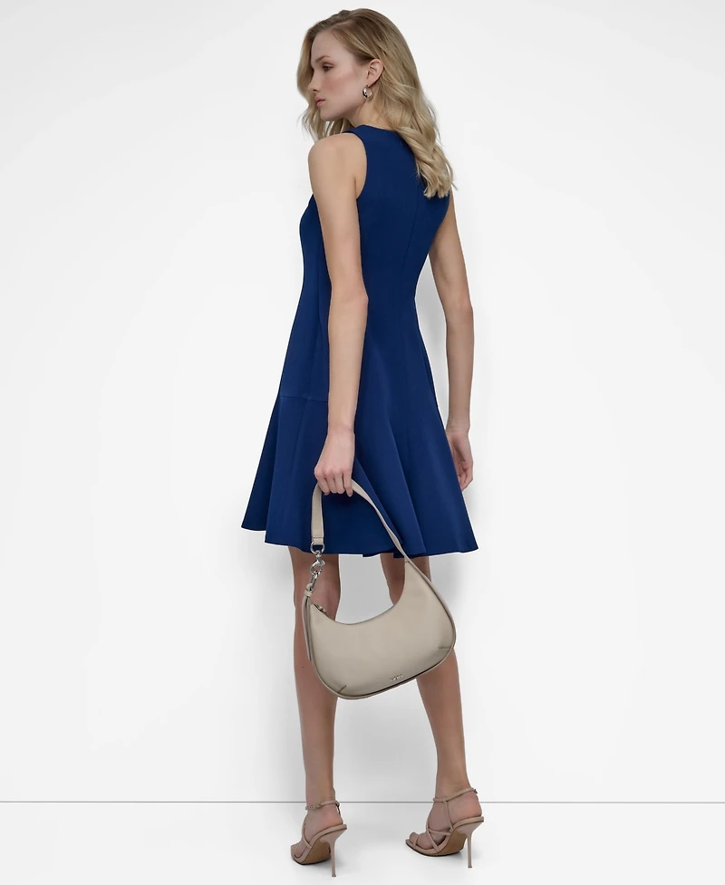 Dkny Women's Sleeveless Crewneck Fit & Flare Dress