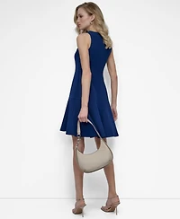 Dkny Women's Sleeveless Crewneck Fit & Flare Dress