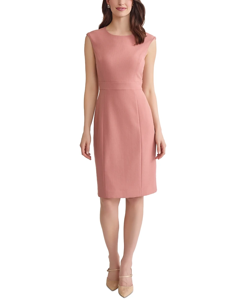 Kasper Women's Crewneck Sleeveless Sheath Dress, Regular & Petite