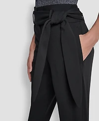 Dkny Women's Tie-Waist High-Rise Straight-Fit Pants