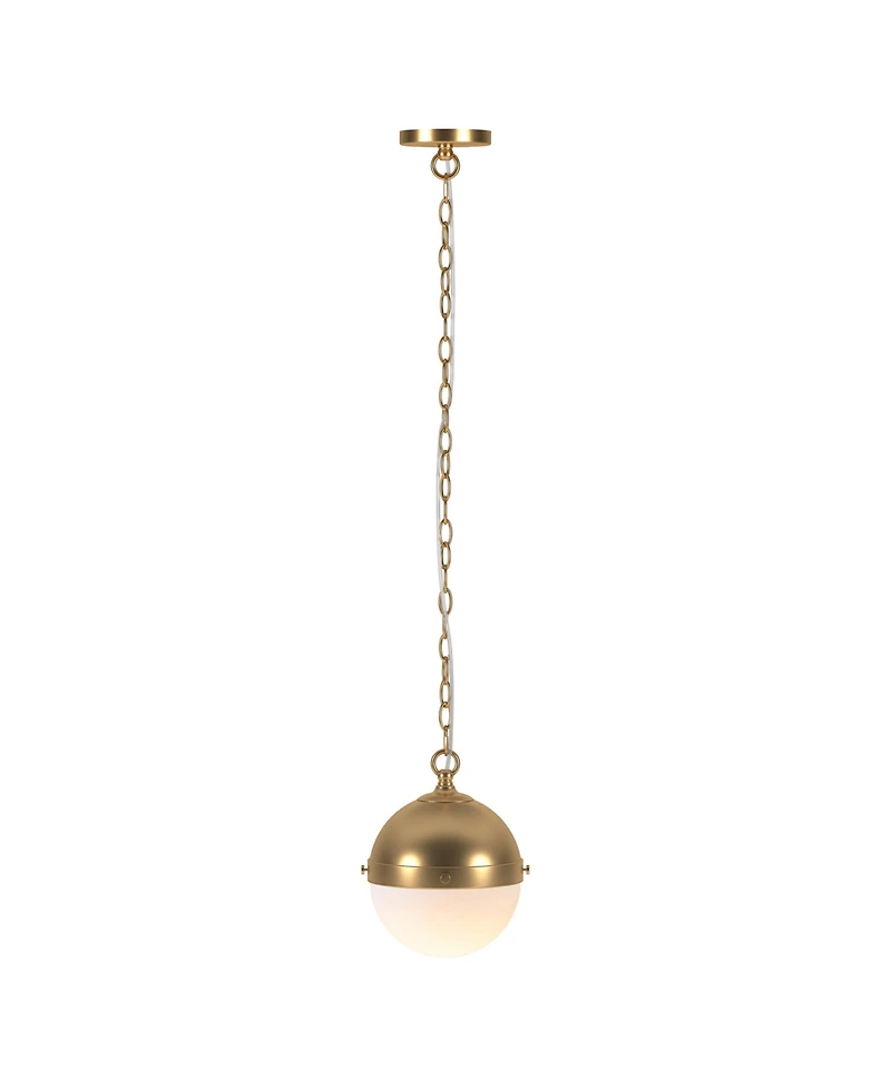 Hudson & Canal Aurora 11.13" Metal Pendant with Glass Shade