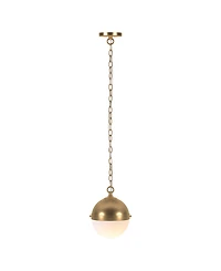 Hudson & Canal Aurora 11.13" Metal Pendant with Glass Shade