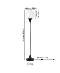 Hudson & Canal Mahdi 70" Metal Torchiere Floor Lamp with Glass Shade