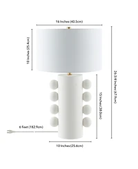 Hudson & Canal Jurrah 26.75" Ceramic Table Lamp with Fabric Shade