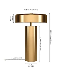 Hudson & Canal Nash 23.75" Metal Table Lamp with Shade