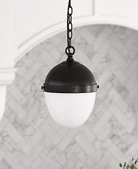 Hudson & Canal Aurelia 13" Metal Pendant with Glass Shade