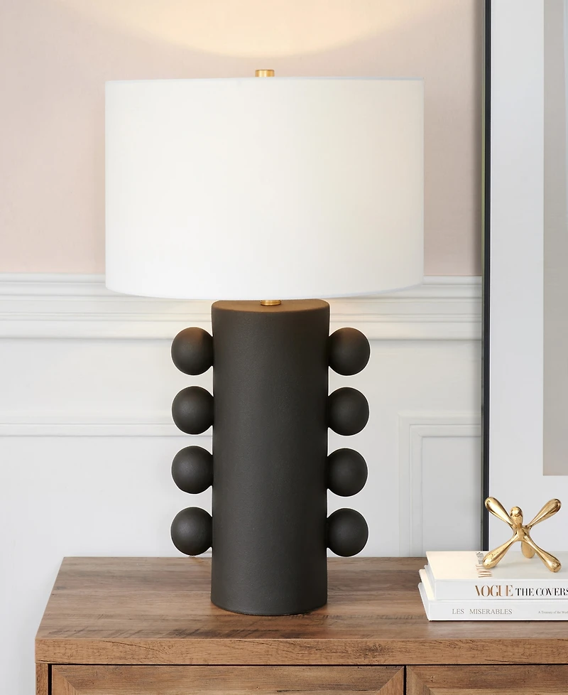 Hudson & Canal Jurrah 26.75" Ceramic Table Lamp with Fabric Shade
