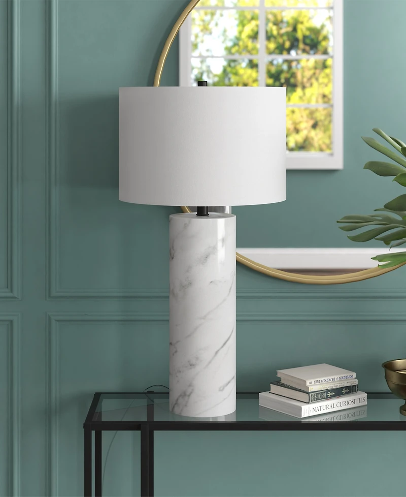 Hudson & Canal Elise 29.5" Metal Table Lamp with Fabric Shade