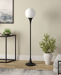 Hudson & Canal Mahdi 70" Metal Torchiere Floor Lamp with Glass Shade