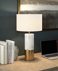 Hudson & Canal Liana 23.75" Metal Table Lamp with Fabric Shade