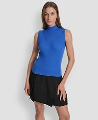 Dkny Women's Mock Neck Sleeveless Knit Top