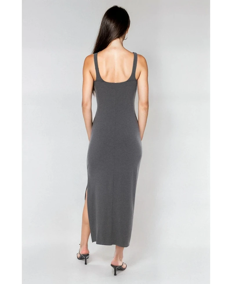Bebe Women's V-Neck Tank Rib Maxi Dress