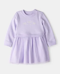 Carter's Baby Girls Bow-Print Tulle Cotton Dress