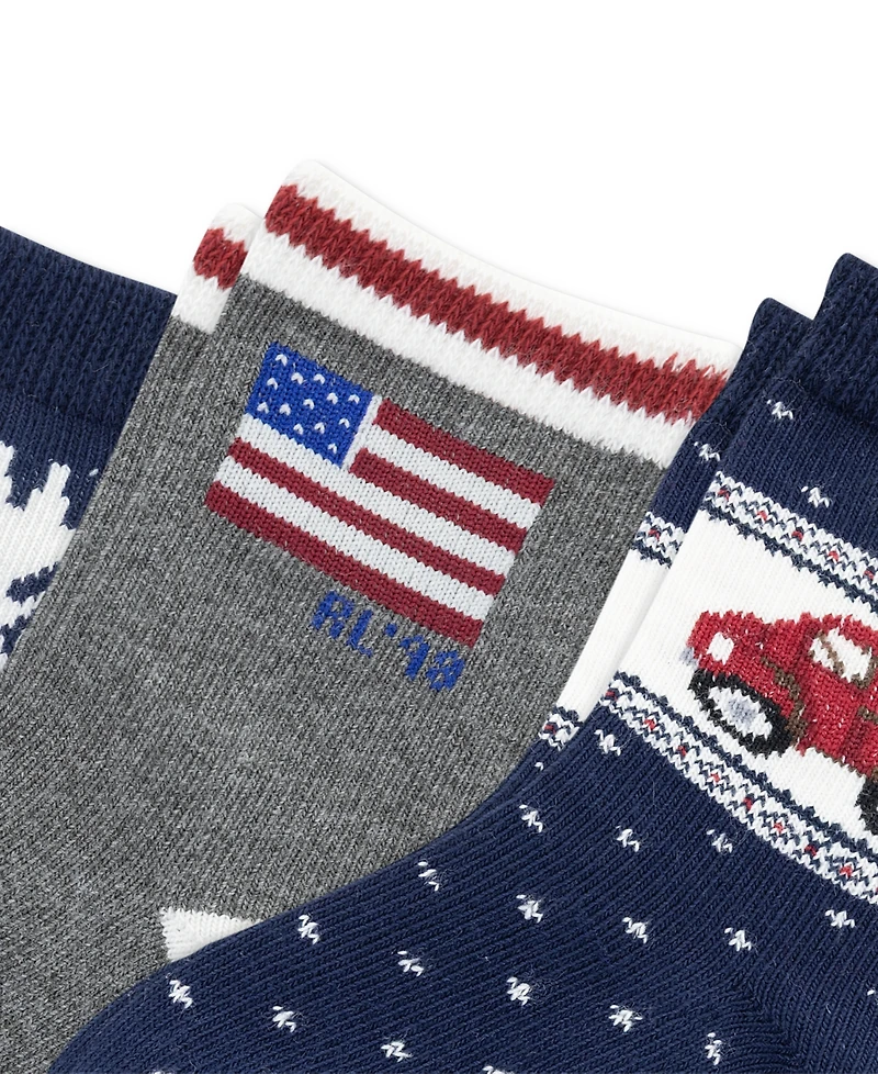 Polo Ralph Lauren Baby 3-Pk. Holiday Truck Socks