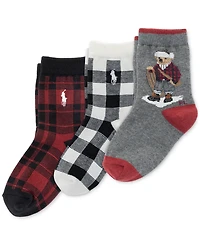 Polo Ralph Lauren Baby Boys 3-Pk. Holiday Sled Bear Socks