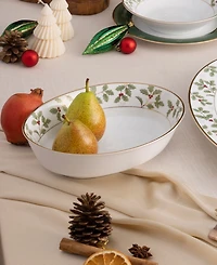 Noritake Holly & Berry Gold Oval Vegetable Bowl