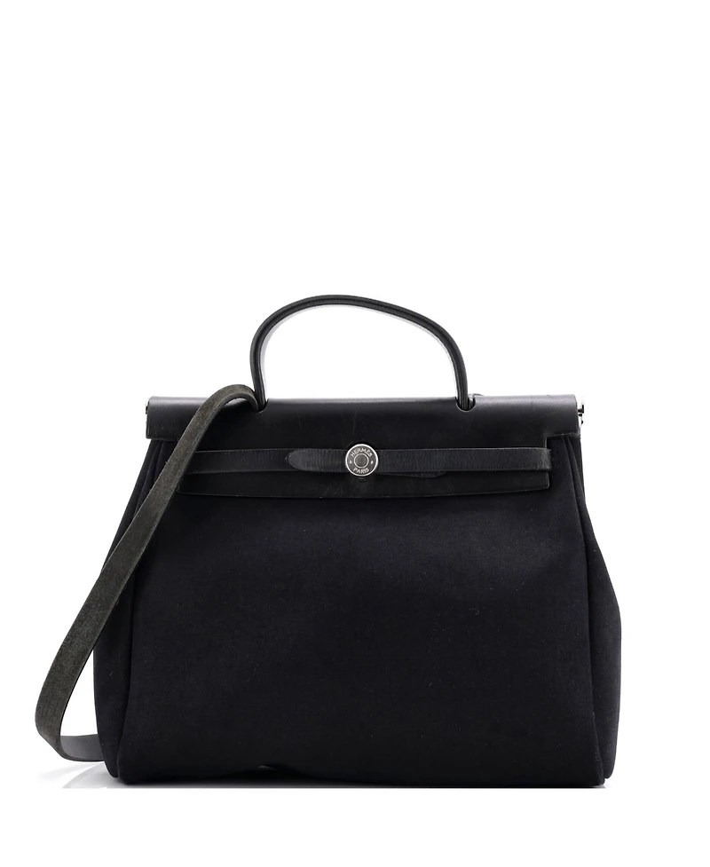 Pre-Owned Hermes Pm Herbag Toile and Leather