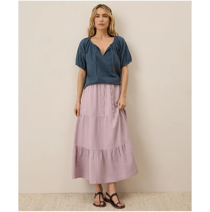 Pact Organic Cotton Coastal Double Gauze Boho Popover