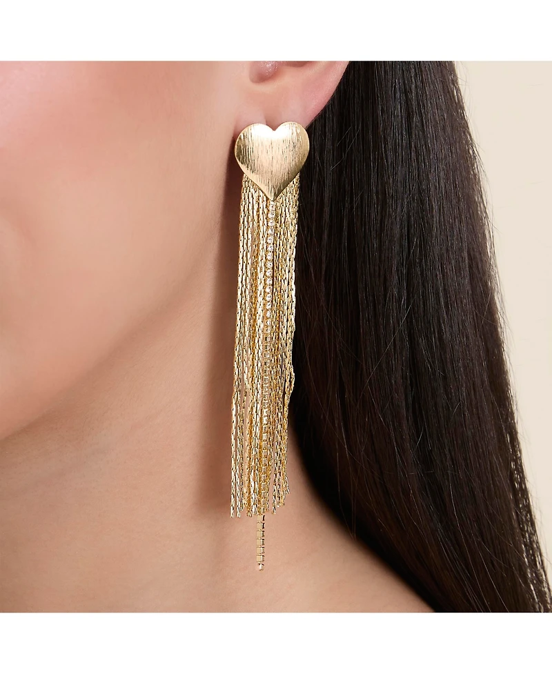 Jessica Simpson Gold Chain Tassel Earrings