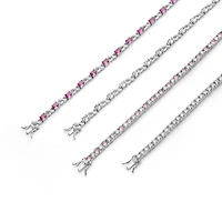 Bling Jewelry 9CT Cubic Zirconia Pink Oval Cz Romantic Love Knot Symbol Milgrain Infinity Tennis Bracelet Rose Plated
