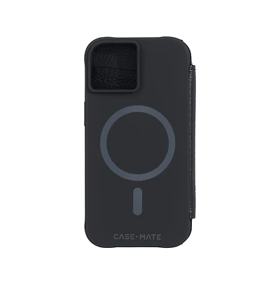 Case-Mate Wallet Folio MagSafe Case for Apple iPhone 15 / iPhone 14 / iPhone 13-Black