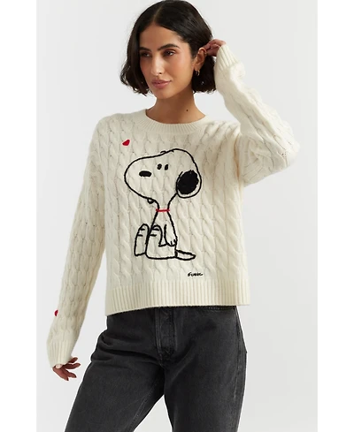 Chinti & Parker Women's Wool Cashmere Snoopy Cable Sweater