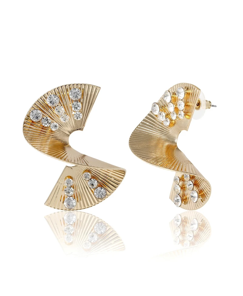 BCBGeneration Sculpted Fan Crystal Earrings