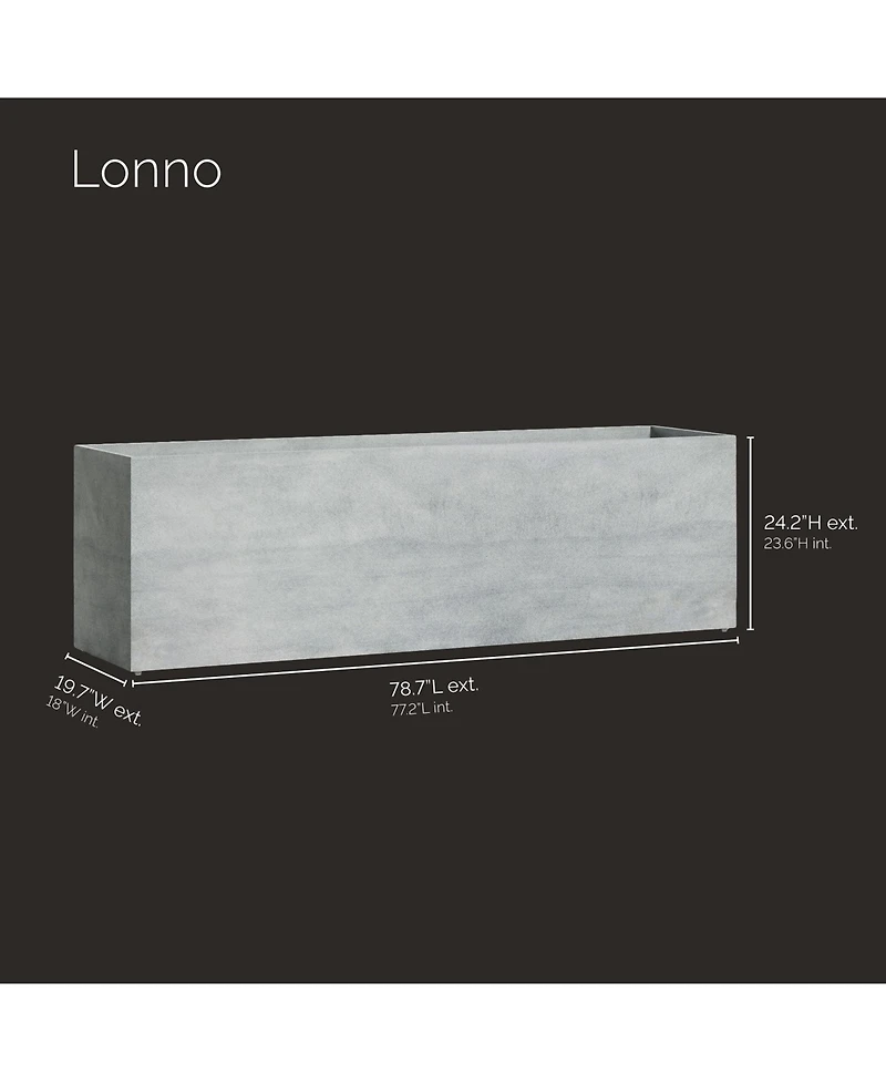 Cosapots Lonno Long Rectangular Planter - Brown Stone Finish