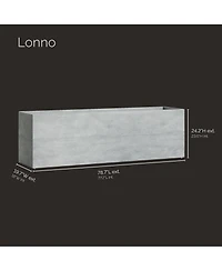 Cosapots Lonno Long Rectangular Planter - Brown Stone Finish