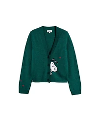 Chinti & Parker Women's Wool Cashmere Snoopy Peek Cardigan