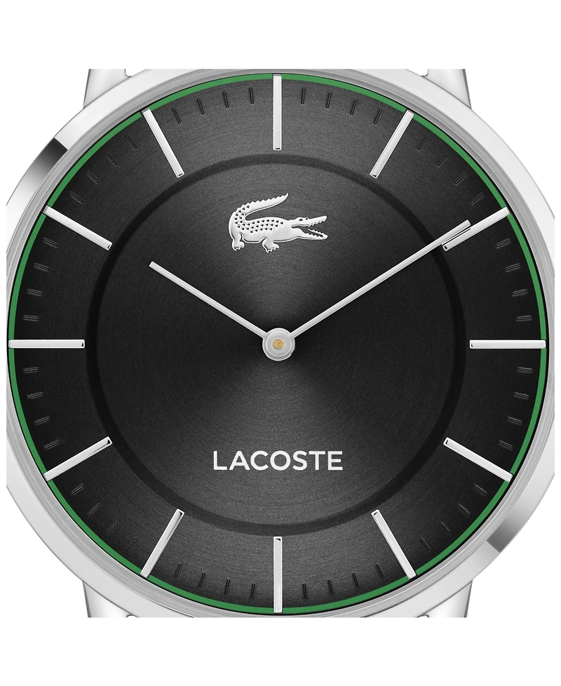 Lacoste Men's Crocorigin Black Leather Strap Watch, 40.5mm