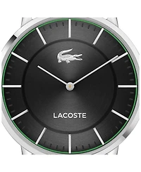 Lacoste Men's Crocorigin Black Leather Strap Watch, 40.5mm