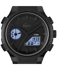 Lacoste Men's LC33 Black Silicone Strap Watch, 44.8mm