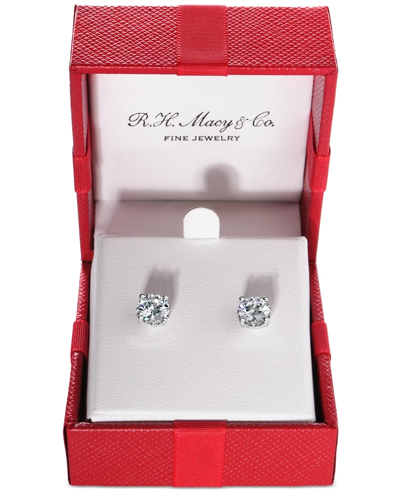 TruMiracle Diamond Stud Earrings (1-1/4 ct. t.w.) 14k White, Yellow or Rose Gold