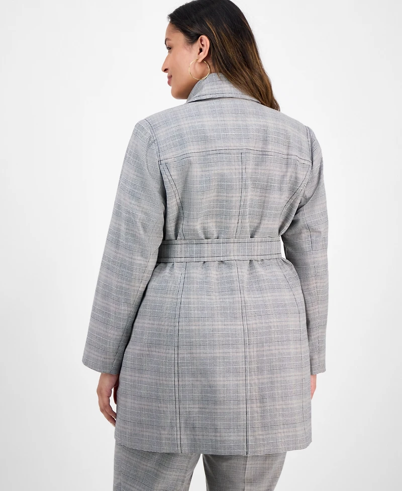 Kasper Plus Plaid Jacket
