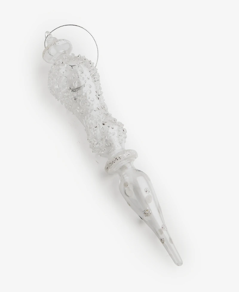 Holiday Lane Iced Delight Glass Finial Ornament, Macy's Exclusive