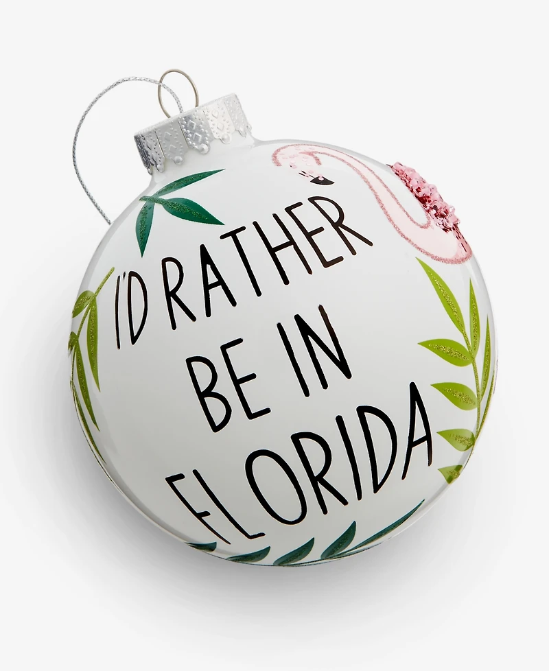 Holiday Lane Florida Glass Glittered Ball Ornament, Macy's Exclusive