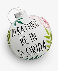 Holiday Lane Florida Glass Glittered Ball Ornament, Macy's Exclusive